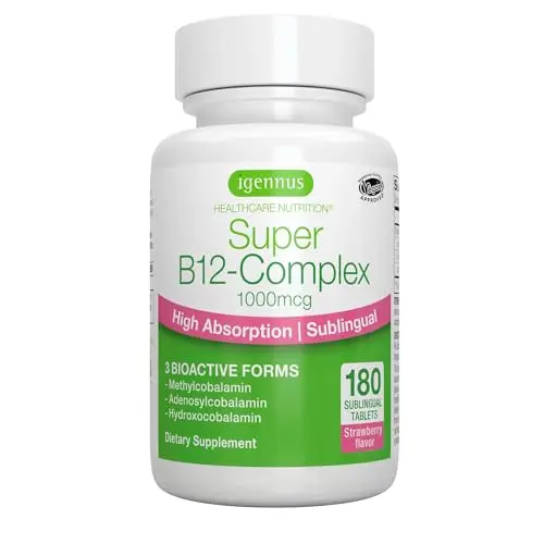 IGENNUS Sublingual Vitamin B12 Complex tablets with three bioactive forms