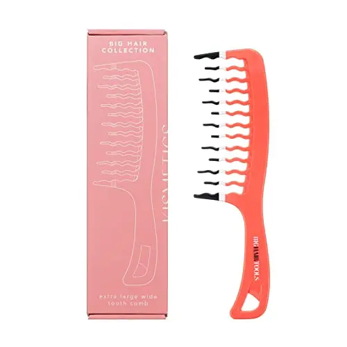 KISMETICS extra large wide tooth comb with wavy teeth for curly hair