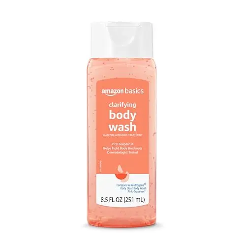 Amazon Basics Clarifying Pink Grapefruit Body Wash bottle