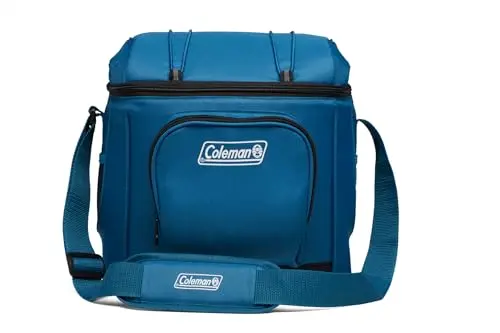 Coleman blue soft insulated cooler with recycled materials