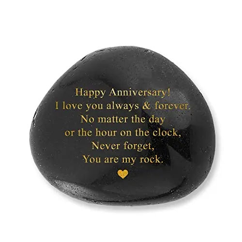 VELENTI engraved decorative stone with You Are My Rock message