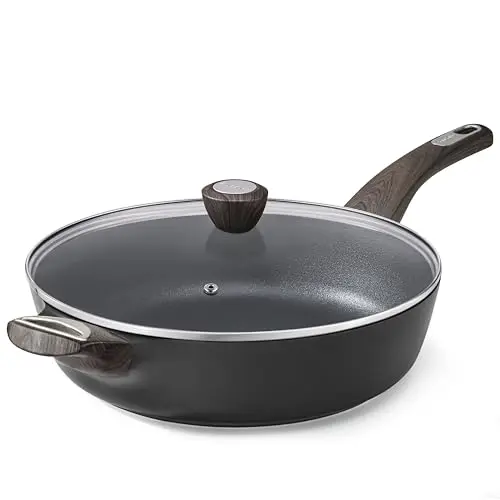 SENSARTE deep frying pan with lid and helper handle