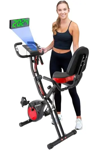 YYFITT exercise bike with luminous display and wide seat