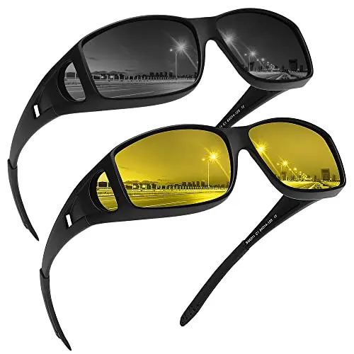 MEETSUN fit over sunglasses with gray and night vision lenses