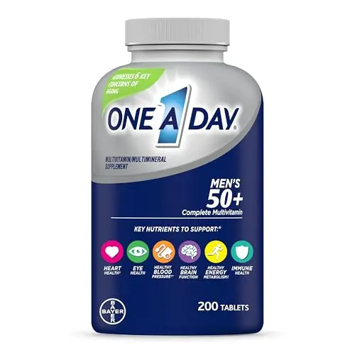 One A Day Men's 50+ multivitamin bottle