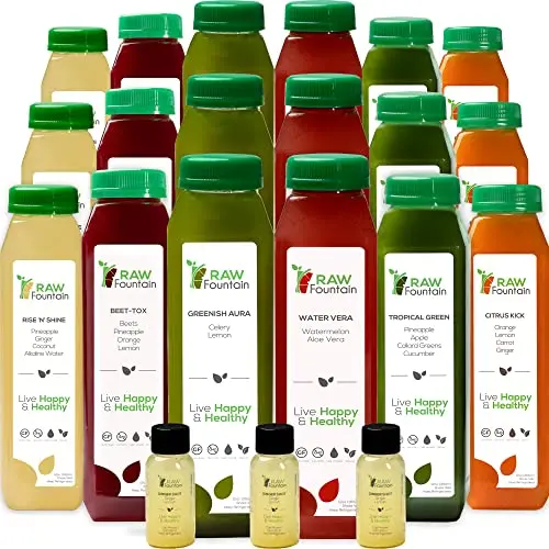 Raw Fountain 3-Day Juice Cleanse bottled tropical flavors