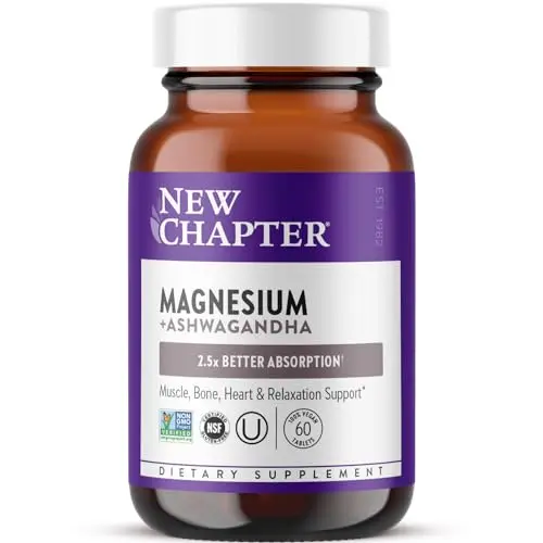 New Chapter Magnesium and Ashwagandha supplement bottle