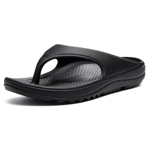 shevalues women's black orthopedic flip flops with arch support