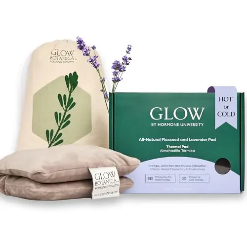 Glow Botanica microwavable heating pad with lavender for cramps relief