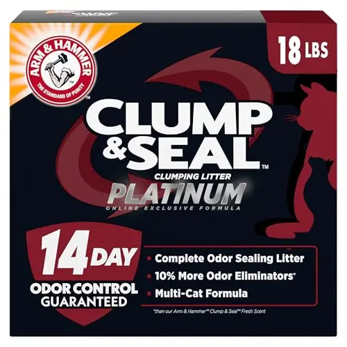 ARM & HAMMER Clump & Seal Platinum cat litter with rock-hard clumps and dust-free formula
