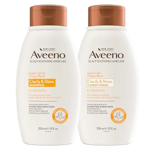 Aveeno Apple Cider Vinegar Shampoo and Conditioner Set for Oily Hair
