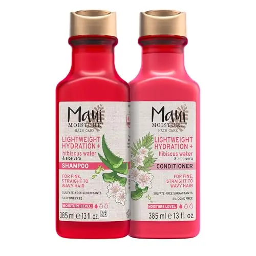 Maui Moisture Lightweight Hydration Shampoo and Conditioner with hibiscus water