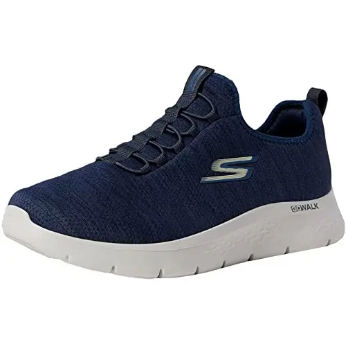 Skechers Gowalk Flex athletic slip-on walking shoes in navy and blue