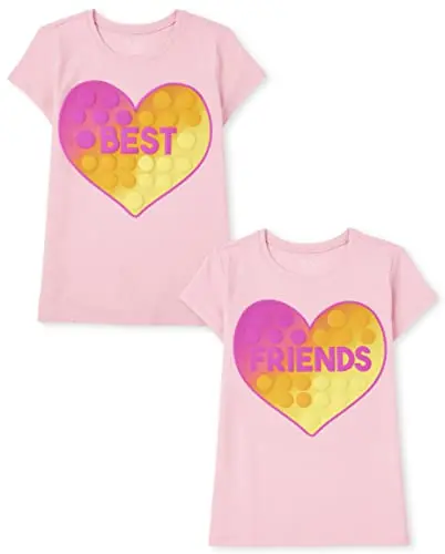 The Children's Place best friends graphic T-shirt 2-pack with heart designs