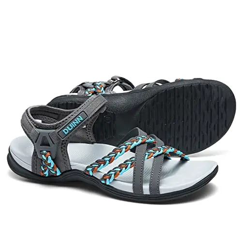UBFEN women's hiking sport sandals with adjustable hook and loop straps