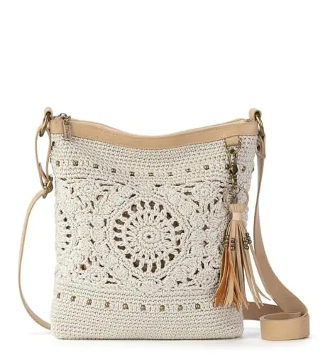 The Sak Lucia crochet crossbody bag in natural medallion color