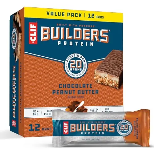 CLIF BUILDERS Protein Bars in Chocolate Peanut Butter flavor