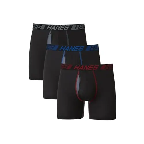 Hanes X-Temp Total Support Pouch boxer briefs with ball support and cooling technology