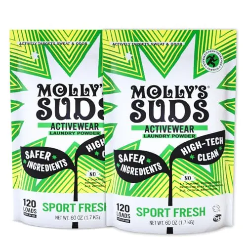 Molly's Suds active wear laundry detergent powder