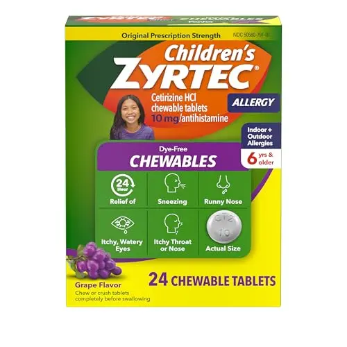 Zyrtec Children's Dye-Free Chewable Allergy Tablets