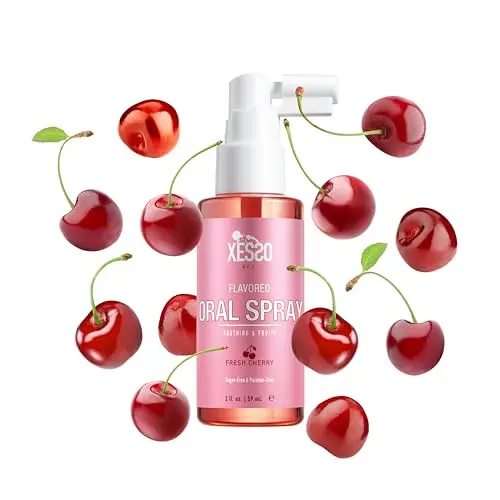 XESSO flavored oral spray bottle with fresh cherry scent