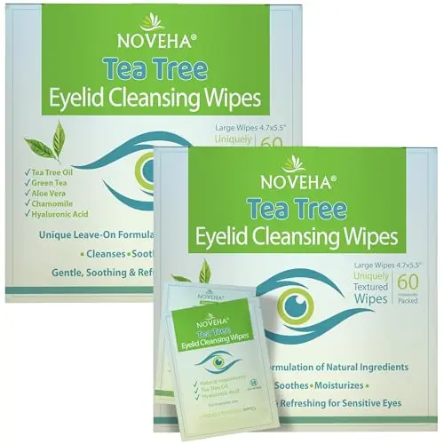 NOVEHA tea tree oil eyelid and lash wipes