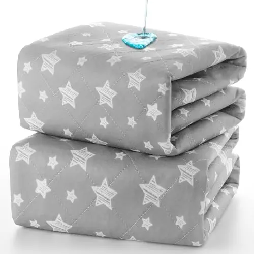 Moonsea waterproof bed pads with gray star pattern