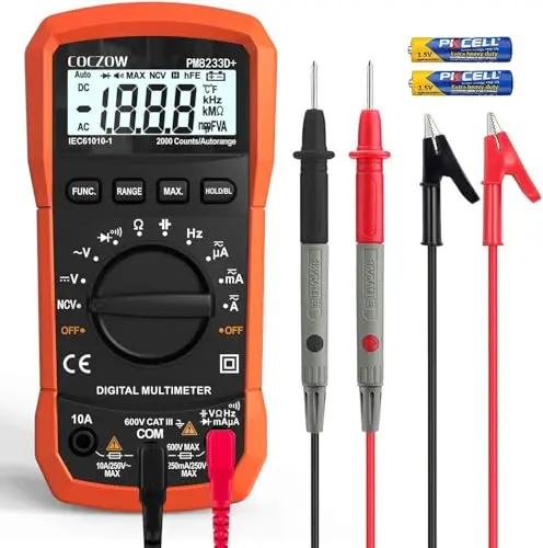 coczow black digital multimeter with NCV circuit checker