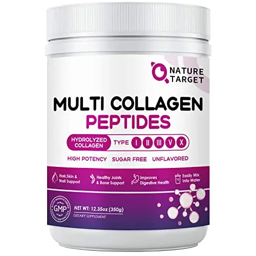 Nature Target multi collagen peptides powder with gut health benefits