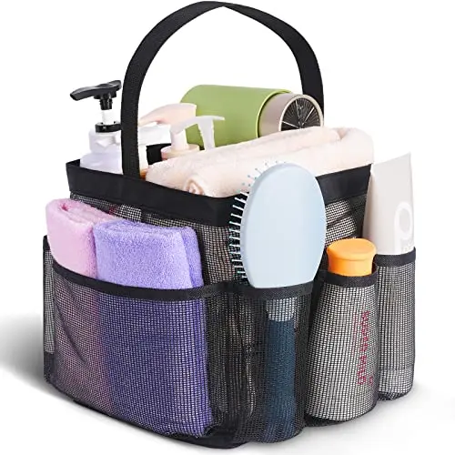 Eudele mesh shower caddy with reinforced Oxford fabric base