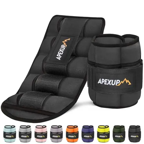 APEXUP modular ankle weights with removable iron sand bags and neoprene exterior