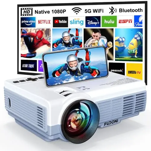 FUDONI upgrade projector with 5G WiFi and Bluetooth features