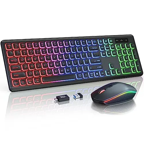 Trueque RGB backlit wireless keyboard and mouse combo