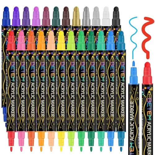 Betem acrylic paint pens with dual tips for wood and craft surfaces