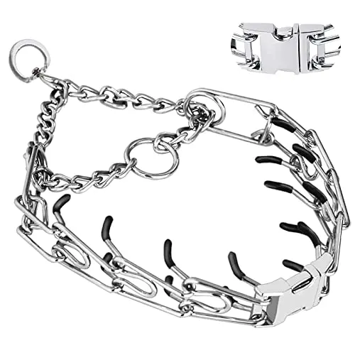Safiman adjustable dog training collar with quick release and rubber caps