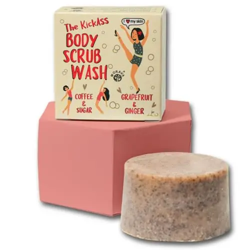 Morava coffee and sugar scrub bar with grapefruit and ginger scent