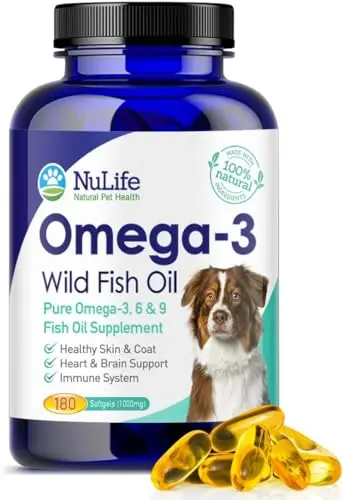 NuLife Omega 3 fish oil softgel capsules for dogs