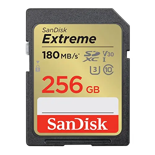 SanDisk Extreme SD card with 180MB/s read speeds for photography