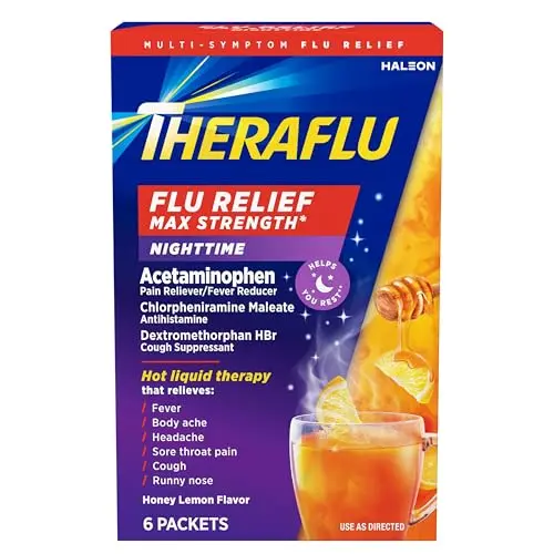 Theraflu Max Strength Nighttime Flu medicine powder packets
