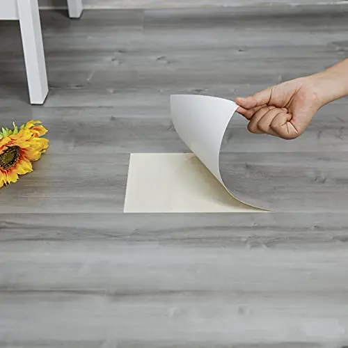 DUREIDOS natural grey wood grain peel and stick vinyl floor tiles
