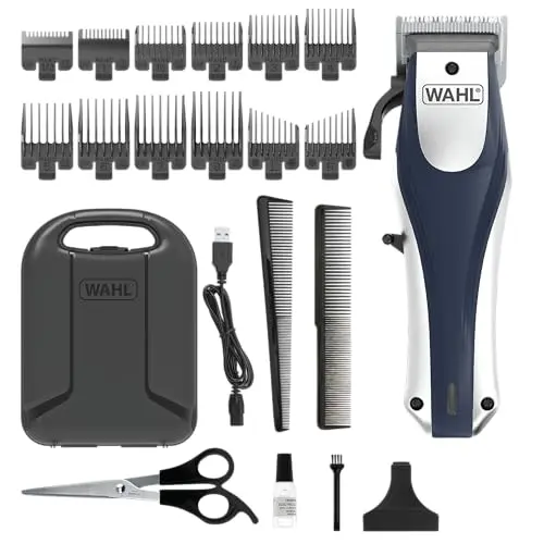 Wahl Lithium Ion Pro cordless hair clipper with digital display and multiple attachment guards