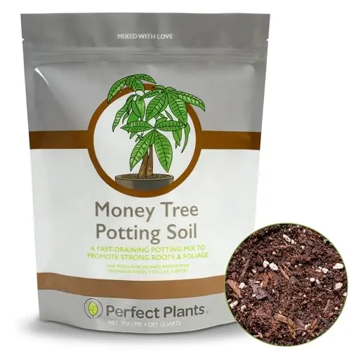 Perfect Plants Money Tree Soil bag showing organic coco coir mix