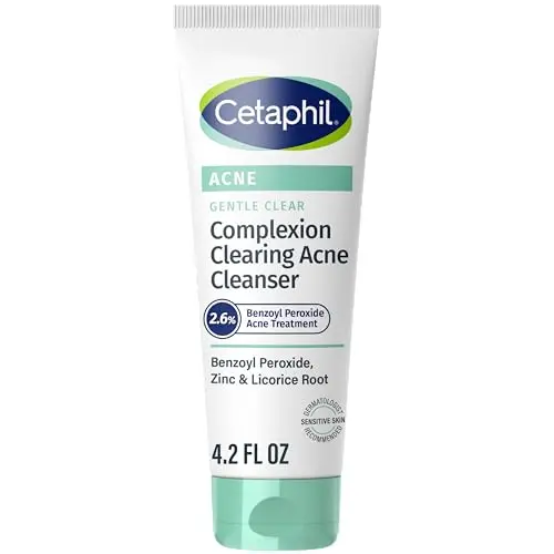 Cetaphil Gentle Clear BPO Acne Cleanser tube with benzoyl peroxide