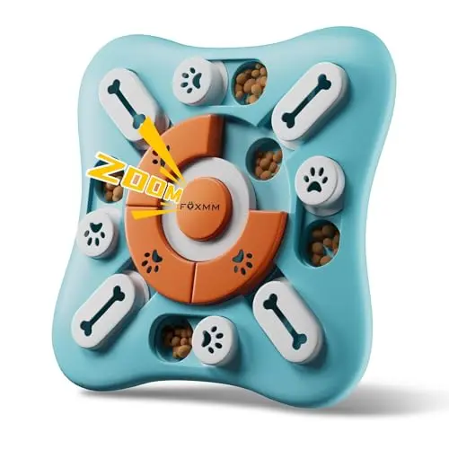FOXMM interactive dog treat puzzle toy with squeak design