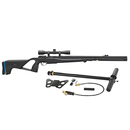 Stoeger XM1 PCP air rifle with scope and hand pump in black synthetic finish