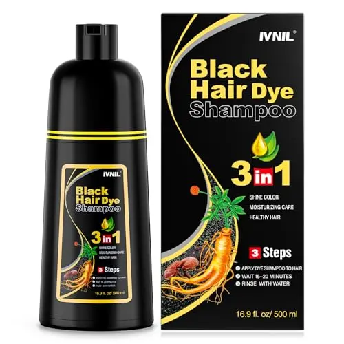Ivnil Black hair dye shampoo bottle