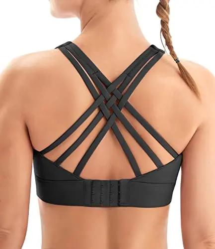 IUGA high impact sports bra with strappy cross-back design
