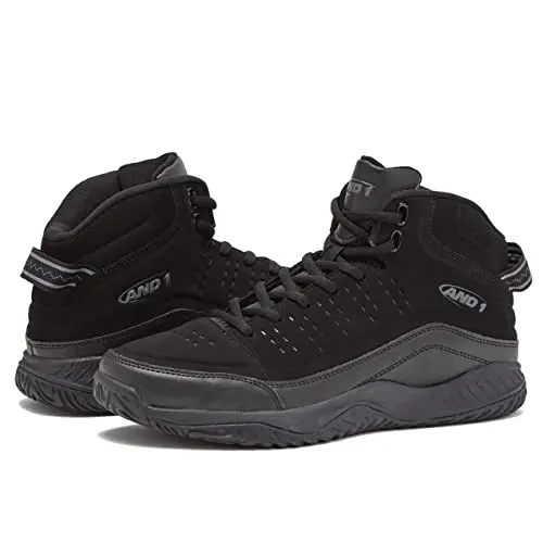 AND1 Pulse 2.0 mid top basketball shoes in black color