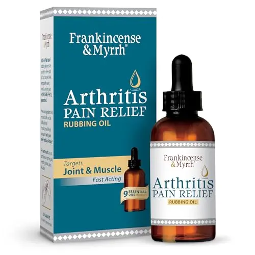 Frankincense and Myrrh arthritis pain relief rubbing oil bottle