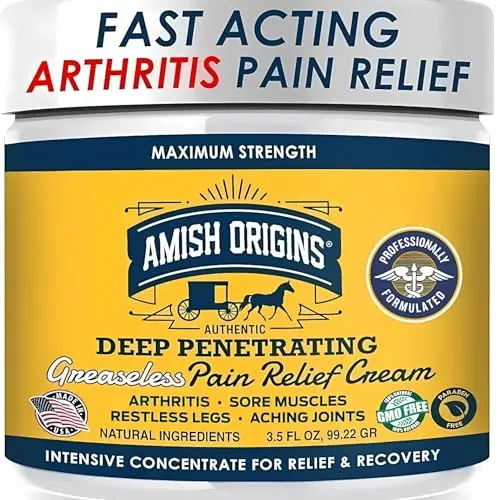 Amish Origins deep penetrating pain relief cream jar